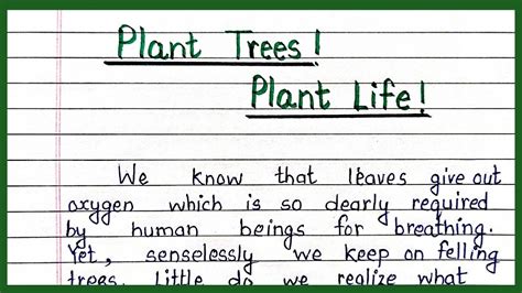 plant trees plant life expansion of idea | essay on plants and trees ...