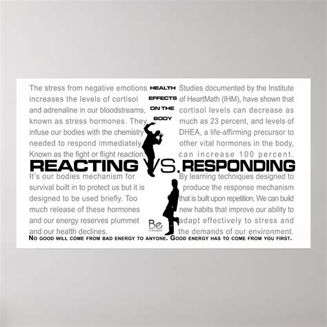 Reacting VS Responding Poster | Zazzle