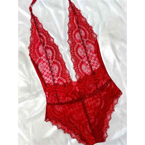 Sexiness Fashion 2025 Romantic Floral Lace Plunging Teddy Bodysuit ...