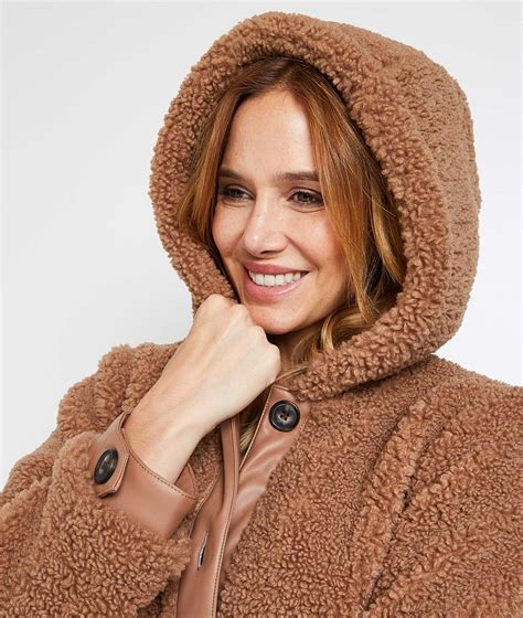 Manteau esprit teddy femme MARRON - Grain de Malice