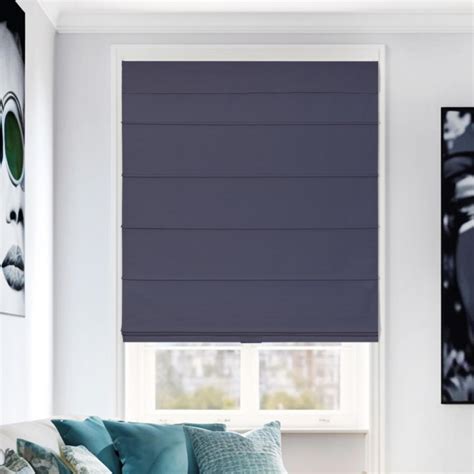 Chicology Cordless Roman Shades, Navy (Blackout), 27