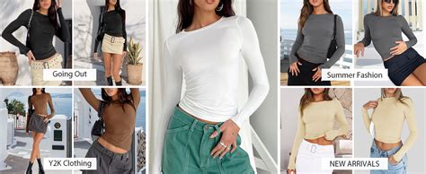 Trendy Queen Womens Long Sleeve Shirts Fall Fashion 2023 Crop Tops ...