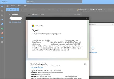 Can't login to New Outlook (from Windows Mail app) due to tenant error ...