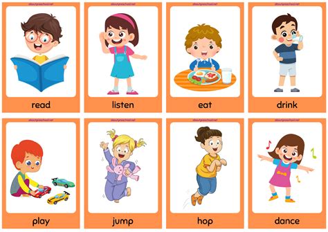 Action Words Clipart Free Printable - Infoupdate.org
