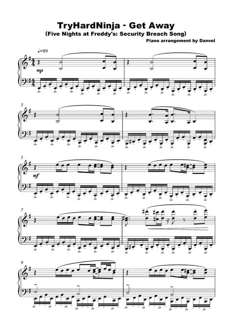 TryHardNinja - Get Away (FNAF Security Breach) Sheet by Danvol