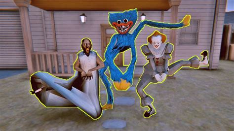 Stupid Granny vs Huggy Wuggy Poppy PlayTime vs Pennywise funny animation part 215