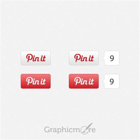 Pinterest Pin It Buttons Design Free PSD File Download