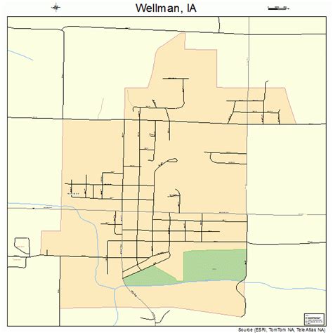 Wellman Iowa Street Map 1983280