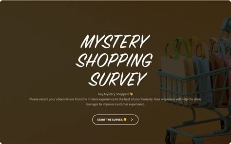 Mystery Shopping Survey & Questionnaire Template | SurveySparrow