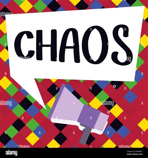 Conceptual caption Chaos. Concept meaning Complete disorder and great ...