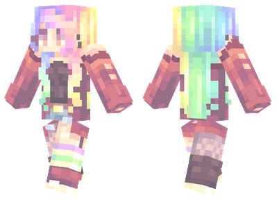 Minecraft Girl Skins With Rainbow Hair Download Girl Minecraft Skins