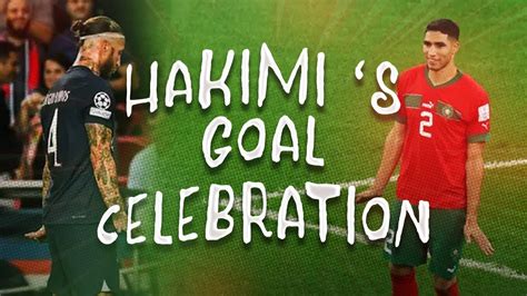 Hakimi's Pinguim Celebration after scoring over Spain - YouTube
