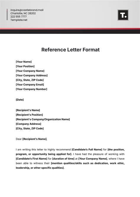 Free Reference Letters Templates, Editable and Printable