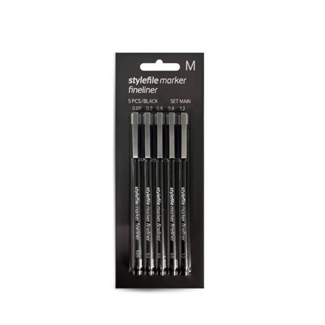 Stylefile Fineliner 5 Piece Set Main - Black
