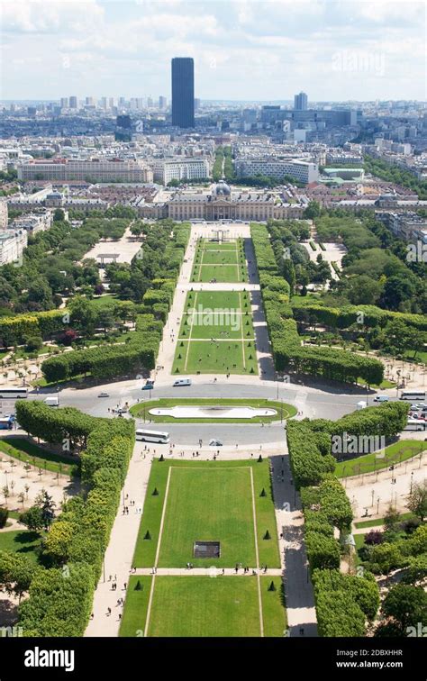 Champ de Mars, Paris, France, captured from the Eiffel Tower Stock ...