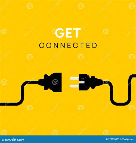 Electric Plug Connect Concept Socket. Get Connected or Disconnect ...