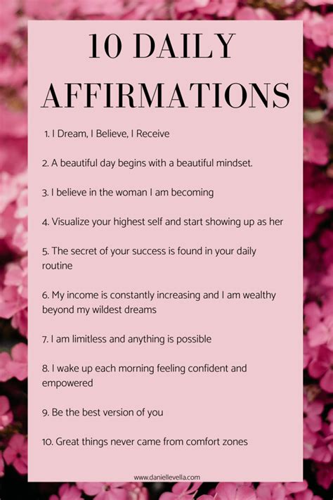 10 Positive Daily Affirmations - Create the life you dream of
