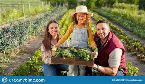 Plant, Vegetables and Happy Family on a Farm Farming Agriculture Growth ...