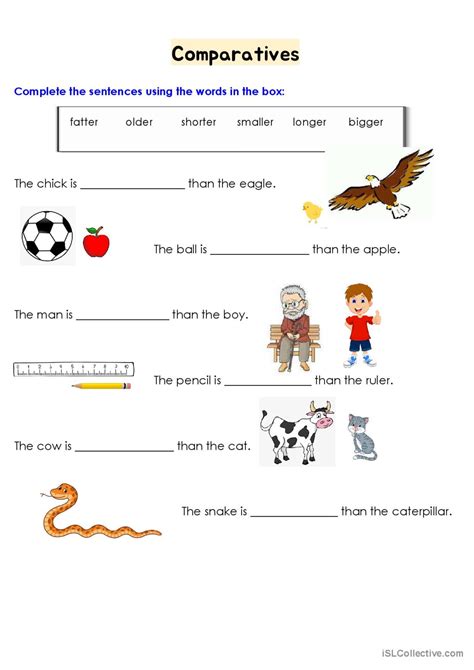 Comparison Of Adjectives Worksheet For Class 7 - Free Worksheets Printable