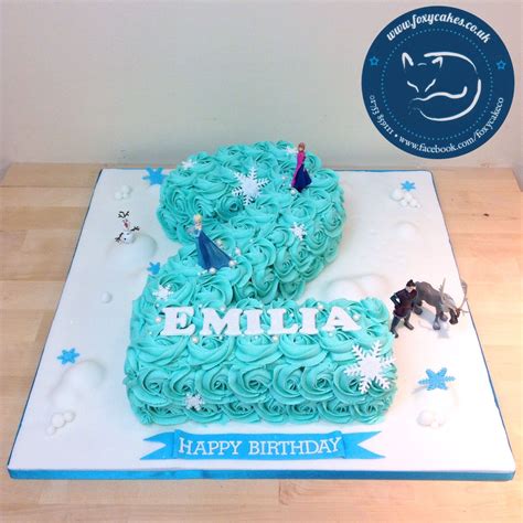 Frozen number 2 shaped cake, made by The Foxy Cake Co! | Second ...