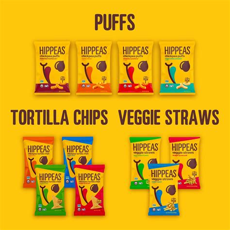 Hippeas Chickpea Puffs, Cheeze Variety Pack - Vegan Snacks, 18 Pack, 3g ...