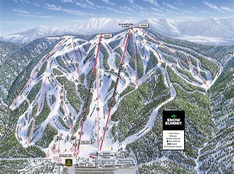 Snow Summit Mountain Resort Trail Map | SkiCentral.com