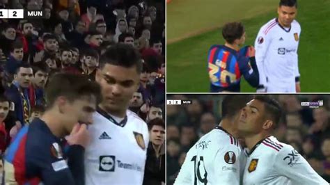 Casemiro owned Gavi in moment from Barcelona vs Man United Europa ...
