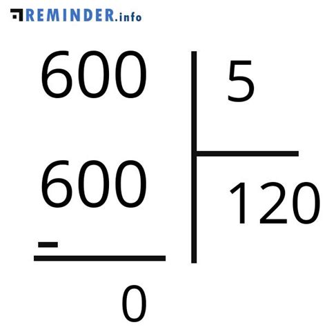 600 Divided By 5 With Remainder