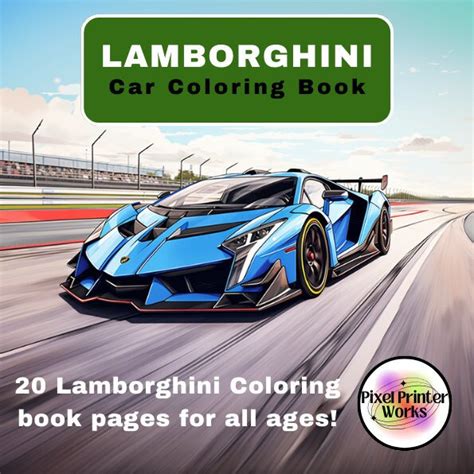 Lamborghini Coloring Book 30 Pages Adults, Kids, Coloring Book ...