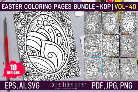 Easter Coloring Book Pages: Vol - 40 Graphic by XpertDesigner ...