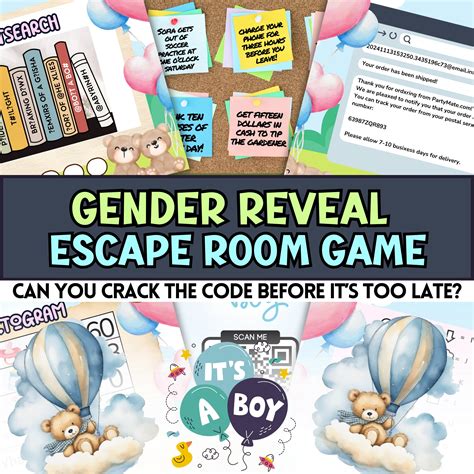 Gender Reveal Escape Room (It's a BOY!) – Party Prints Press