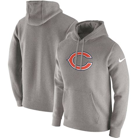 Men's Nike Heathered Gray Chicago Bears Club Fleece Pullover Hoodie