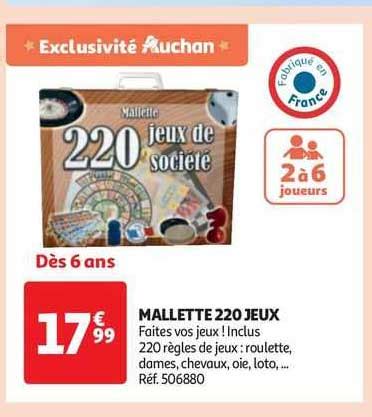 Promo Malllette 220 Jeux chez Auchan - iCatalogue.fr