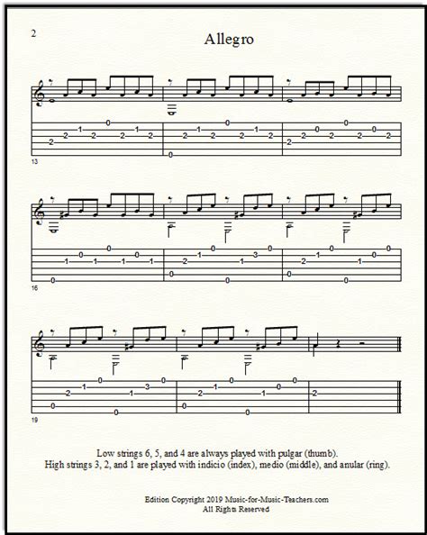 Classical Guitar Sheet Music 