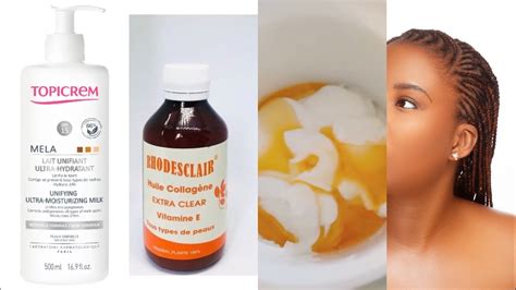 MÉLANGE de lait de corps teint marron clair avec Topicreme mêla très hydratant