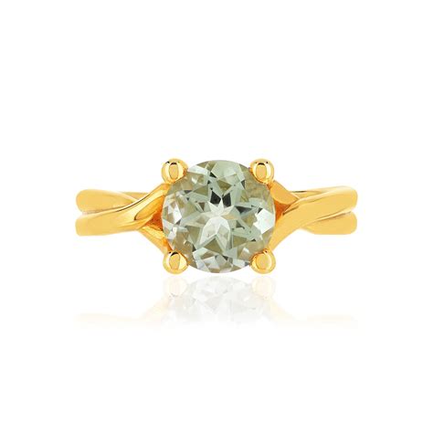 Bague or 375 quartz vert | MATY
