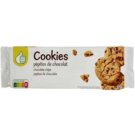 POUCE Cookies aux pépites de chocolat 9 biscuits 200g pas cher - Auchan.fr