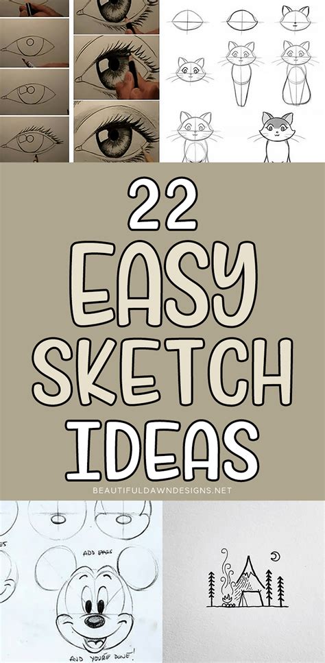 Easy Sketch Ideas Beginners Can Draw - Beautiful Dawn Designs | Easy ...