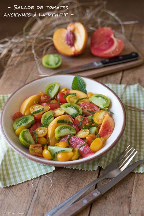 Salade de tomates anciennes à la menthe - Au Fil du Thym | Recette ...
