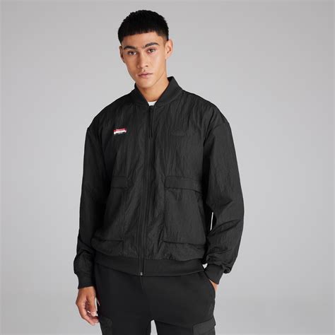 Buy Manchester United x adidas Mens City Escape Bomber Jacket Black ...