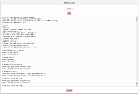 Edit translations | ITSM-ng