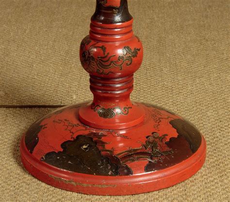Red Chinoiserie Lacquered Standard Lamp c.1930 - Collinge Antiques