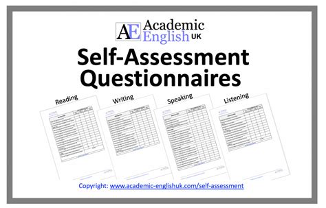 Self-Assessment Questionnaires - Academic English UK