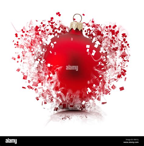 bursting Christmas ball isolated on the white background Stock Photo ...