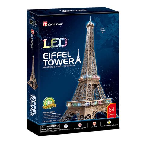 Cubic Fun 3D-Puzzle mit LED Eiffel Tower 84-teilig | vidaXL.at