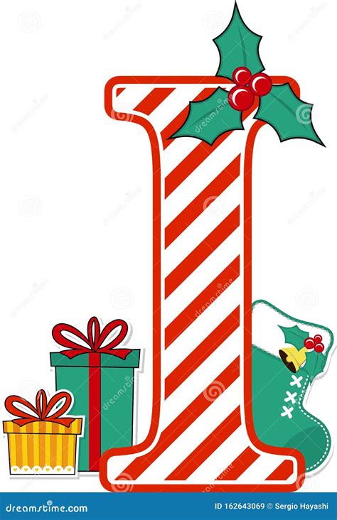 Capital Letter I for Christmas Decoration Stock Vector - Illustration ...