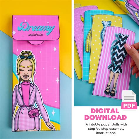 Printable Paper Dolls Dress up Kit , Dreamy Wardrobe, Paper Crafts DIY ...