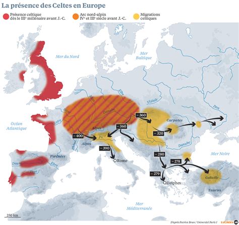 La carte de l’installation des Celtes - La Croix