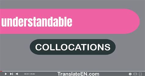 Collocations With UNDERSTANDABLE in English