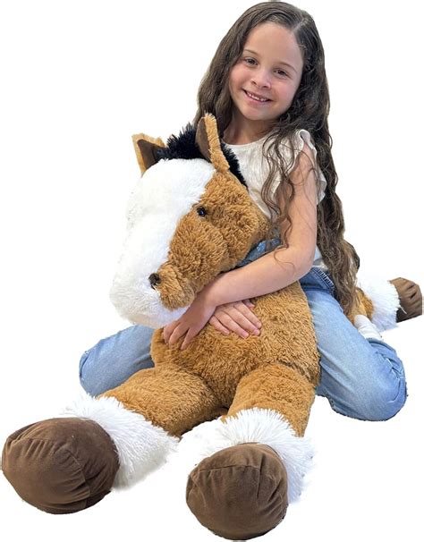 BENINY 4ft Giant Stuffed Horse Animal, 47inch Pony Toy : Amazon.com.au ...
